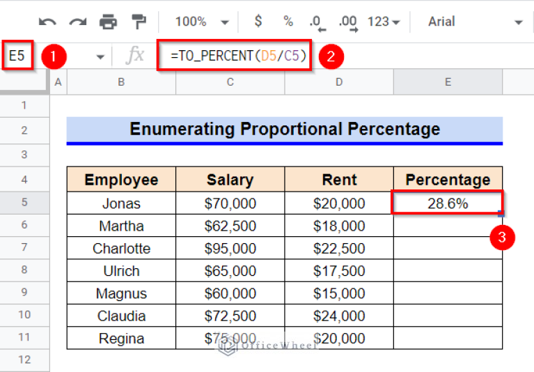 How To Use To Percent Function In Google Sheets