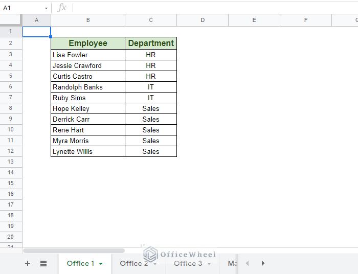 Office Worksheet - reference another sheet in google sheets