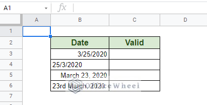 table for date validation - how to sort by date in google spreadsheet