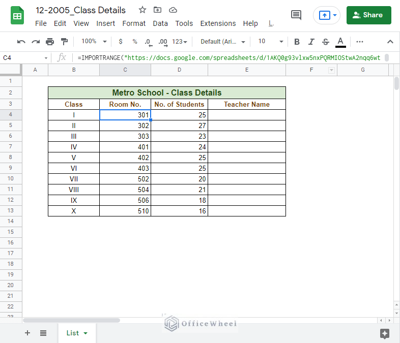 Using URL to Reference another workbook in Google Sheets