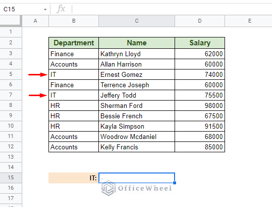 IT department merge row