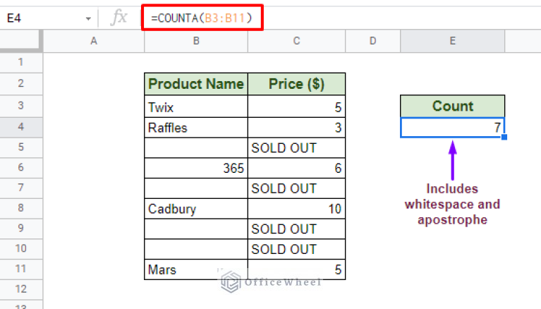 Using COUNTIF To Count Non-Blank Cells In Google Sheets - OfficeWheel