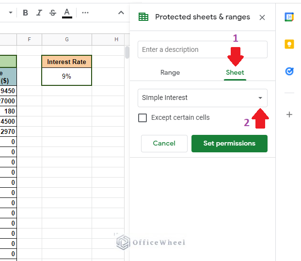 lock entire worksheet in Google Sheets