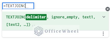 TEXTJOIN function syntax