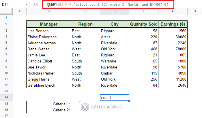 using QUERY as an alternative to count for multiple criteria