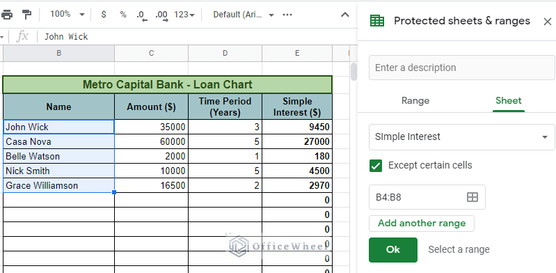 Adding range for special permission