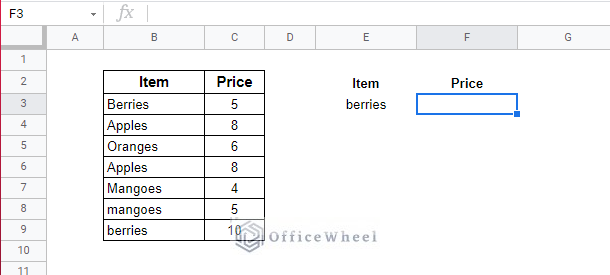 a new table for INDEX MATCH