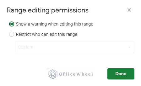 Show warning option when editing locked cells
