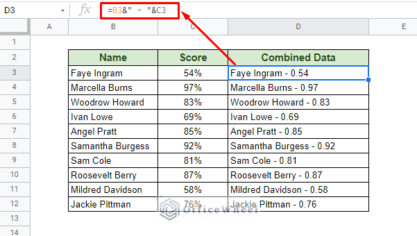 combining two types of values does not give us the proper result