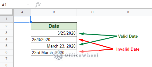 date validation by alignment