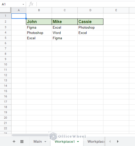 Workplace1 Worksheet - countif across multiple sheets google sheets