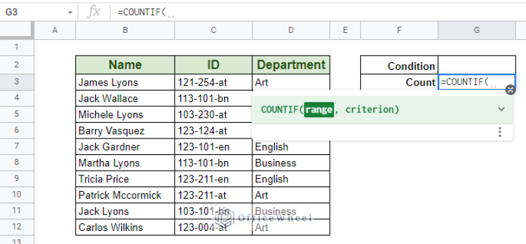 COUNTIF Contains Text in Google Sheets (4 Ways) - OfficeWheel