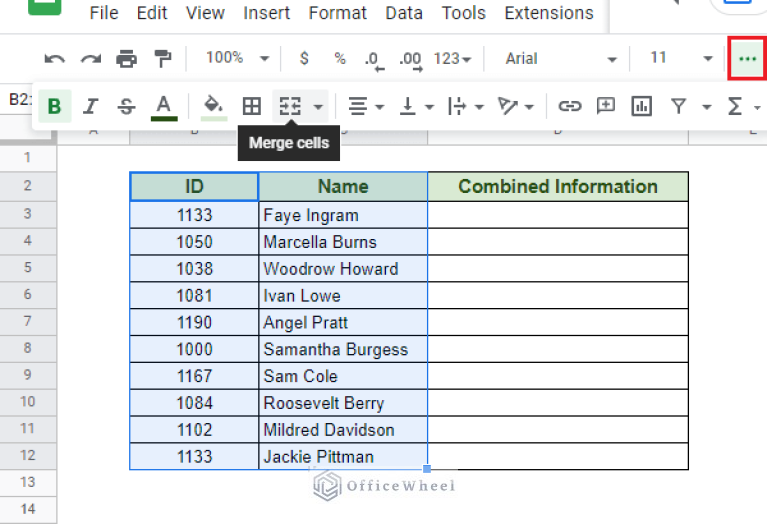 How to Merge Cells In Google Sheets Without Losing Data OfficeWheel