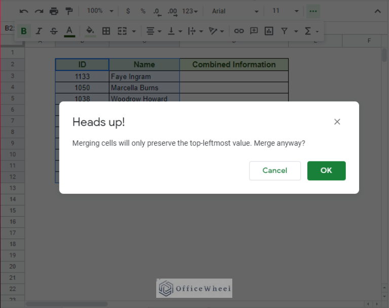 How to Merge Cells In Google Sheets Without Losing Data OfficeWheel