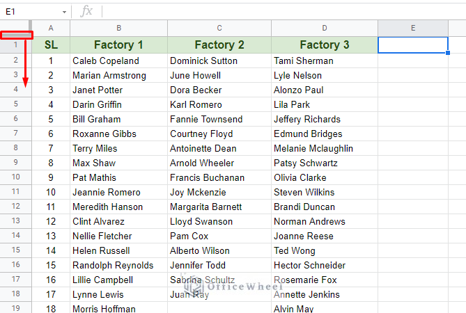 dragging the row pane to freeze rows in google sheets