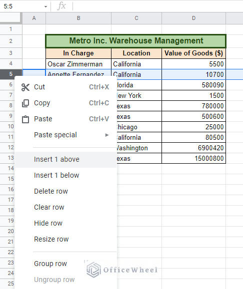 How to Insert Multiple Rows in Google Sheets (4 Ways) - OfficeWheel