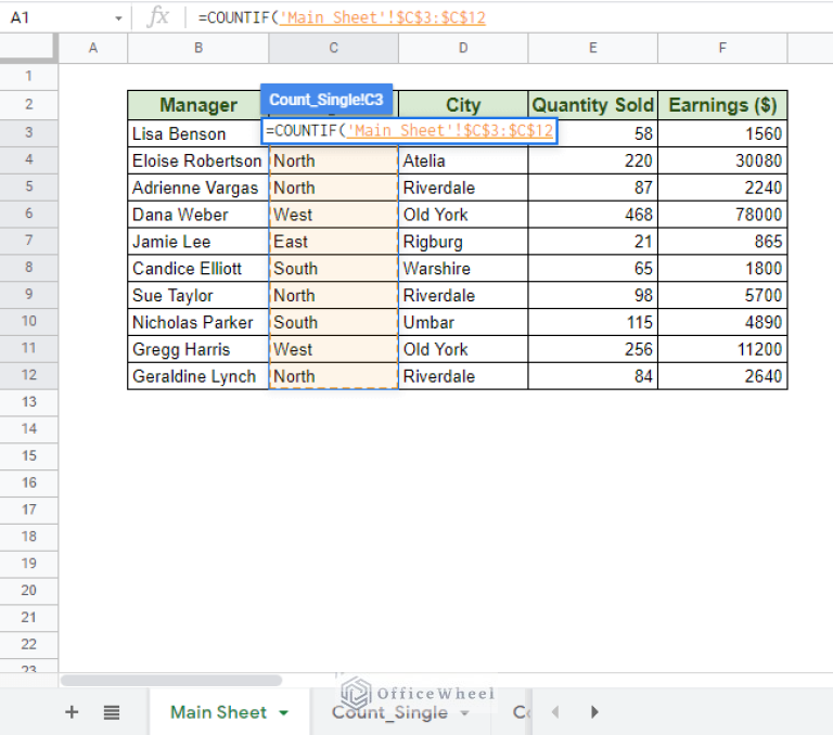 COUNTIF From Another Sheet In Google Sheets - OfficeWheel