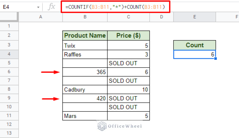 Using COUNTIF to Count Non-Blank Cells in Google Sheets