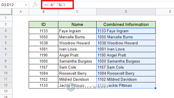 adding a separator to ampersand formula