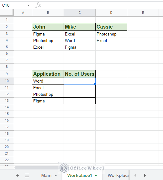 bringing table from Main to Workplace worksheets