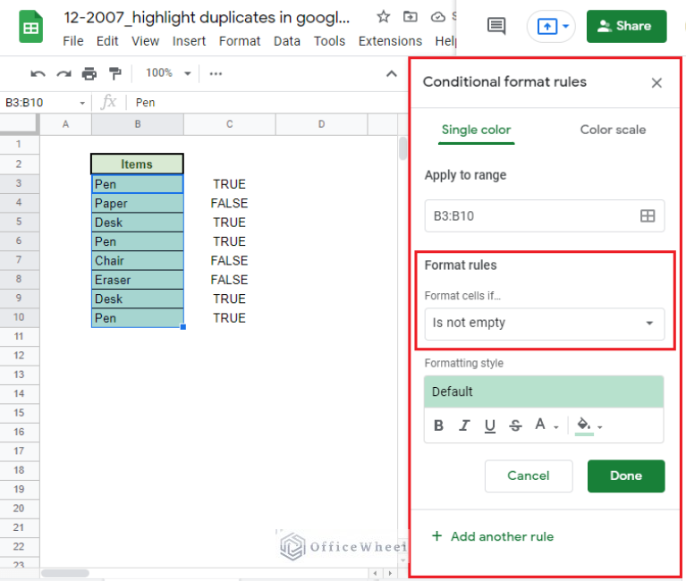 Highlight Duplicates in Google Sheets (4 Ways) OfficeWheel