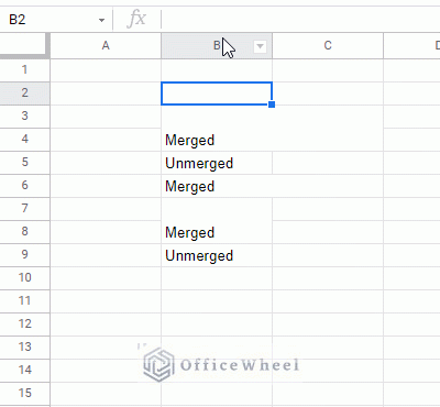 highlighting merged cells animated