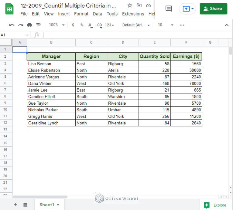 COUNTIF From Another Sheet in Google Sheets - OfficeWheel