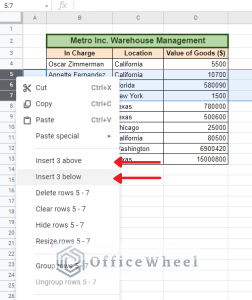 How to Insert Multiple Rows in Google Sheets (4 Ways) - OfficeWheel