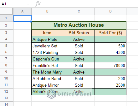 Conditional formatting result to Change Row Color Based on Cell Value in Google Sheets 