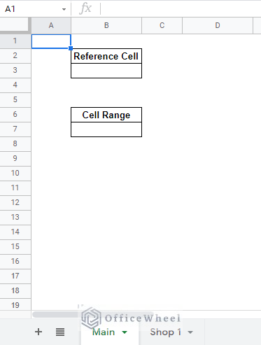 the main worksheet for reference cell in another sheet in google sheets