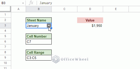 using drop-down to cycle months