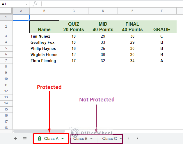 protect sheet from view in a google spreadsheet using protect sheets and ranges option