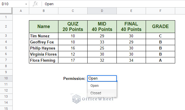 adding a drop-down for options