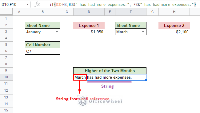 using cell reference for a string and concatenating with another string