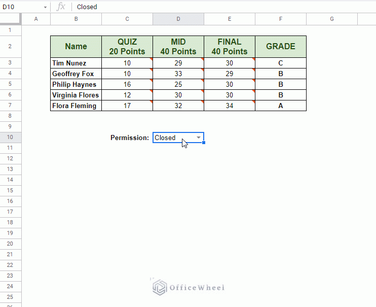 lock cells with data validation animated