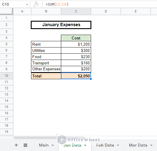 jan data worksheet