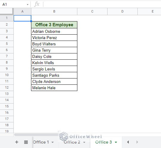 Office 3 Worksheet