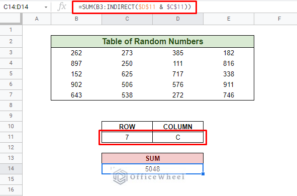 adding cell reference for dynamic cell reference in google sheets