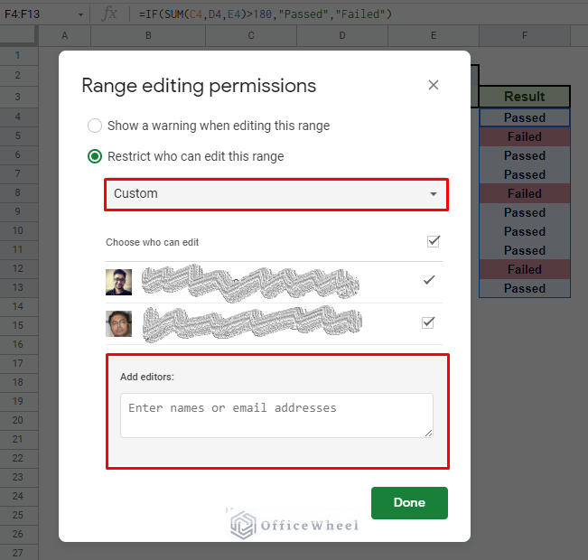 the custom option allows you to add collaborators