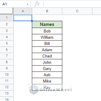 simple table for how to sort alphabetically in google sheets