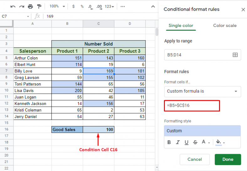 Using Conditional Formatting With Custom Formula in Google Sheets ...