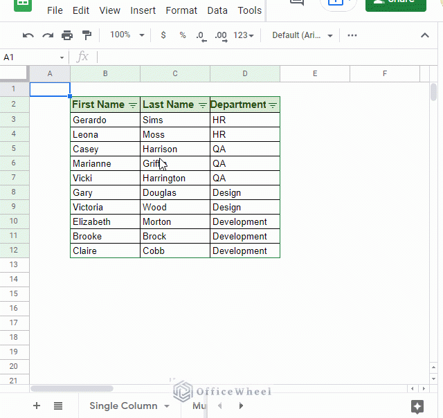 using filter to sort alphabetically in google sheets animated