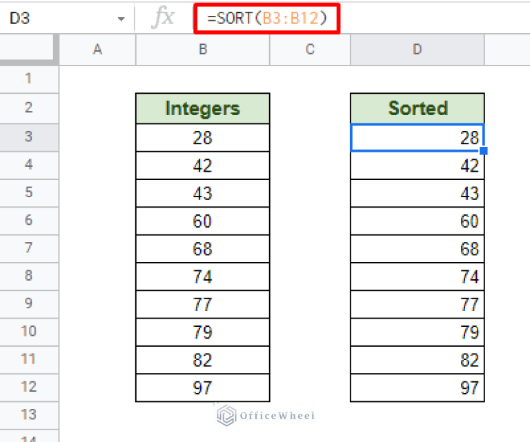 How to Sort Numerically in Google Sheets (3 Ways) - OfficeWheel