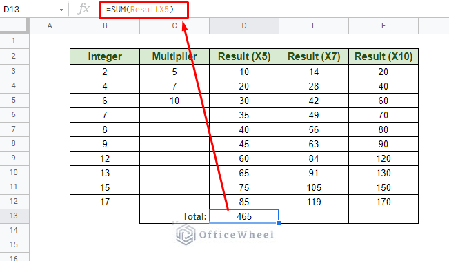 summing with named range as a variable name