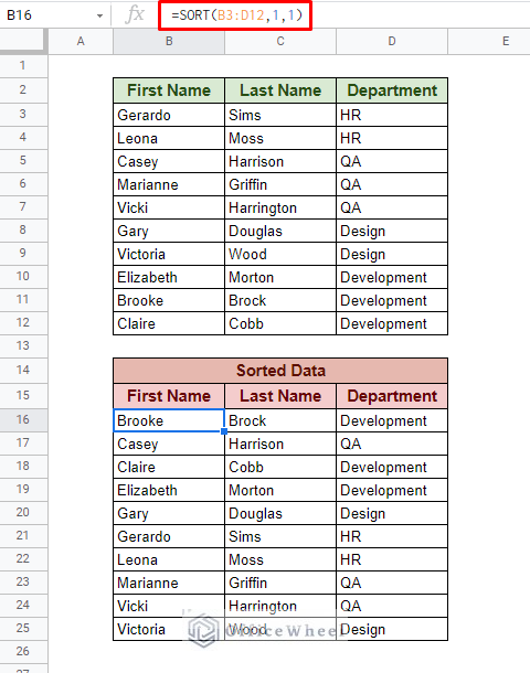sorting multiple columns alphabetically in google sheets using sort function