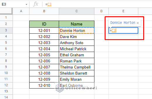 relative cell reference in google sheets