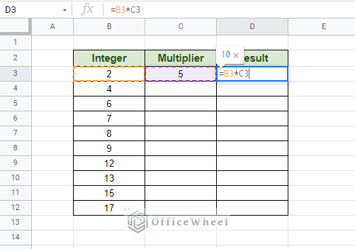 regular cell reference in formula