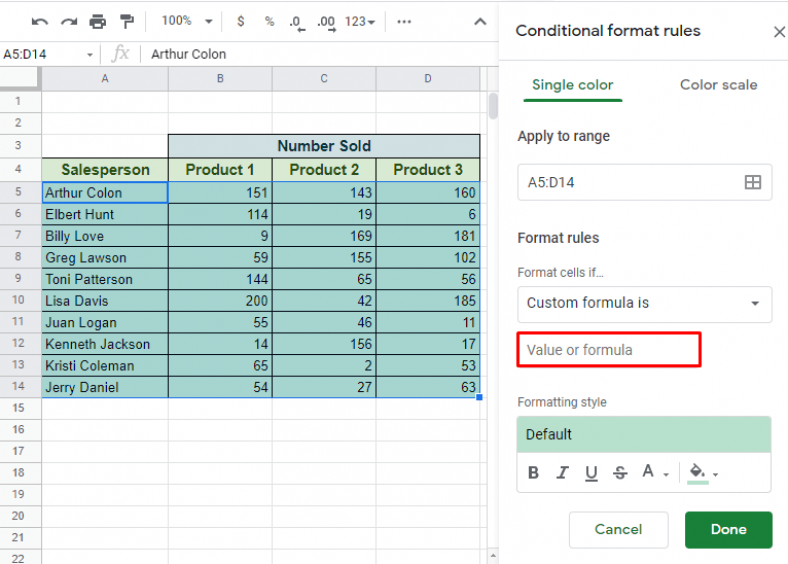 Using Conditional Formatting With Custom Formula in Google Sheets ...