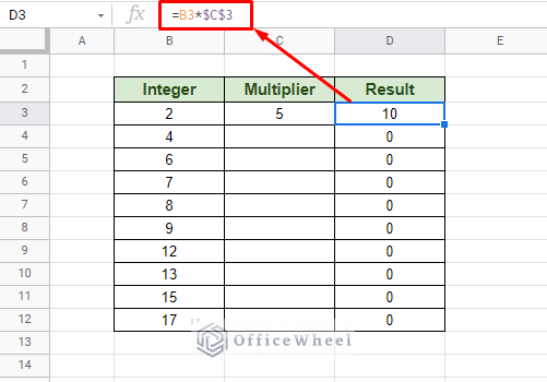 locked cell with variable cell reference in google sheets