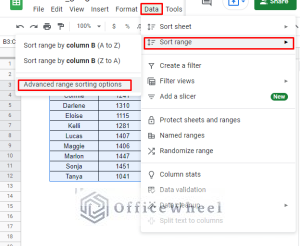 How to Sort by Number in Google Sheets (4 Ways) - OfficeWheel